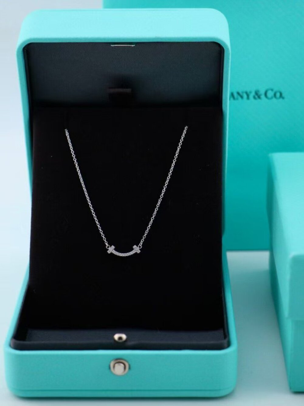 Tiffany & Co. Small Smile Necklace Diamonds